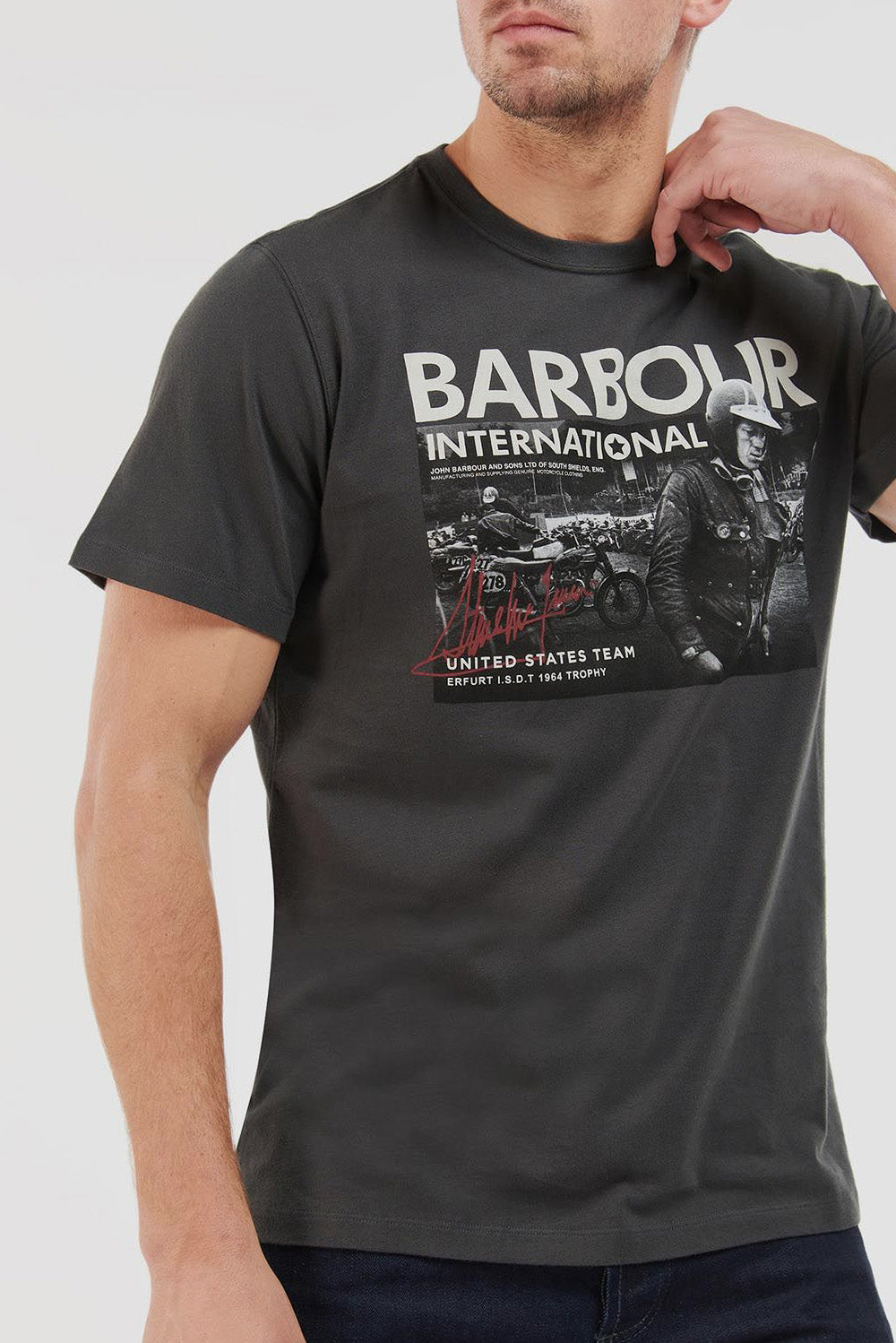 Barbour T-shirt Carter Night Grey Uomo - 2