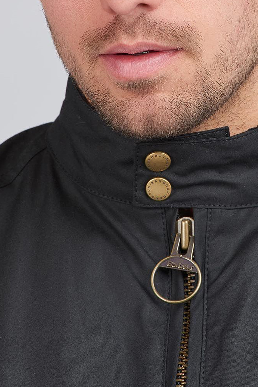  Barbour Bomber Merchant Wax Black Uomo - 4