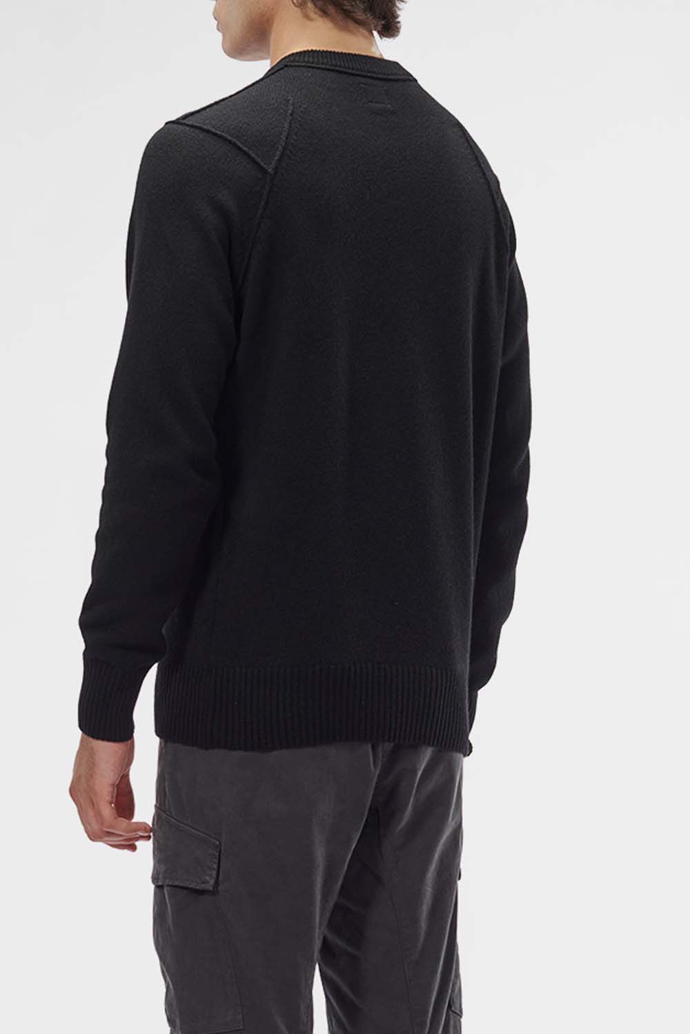  Cp Company Lambswool Jumper Black Uomo - 2