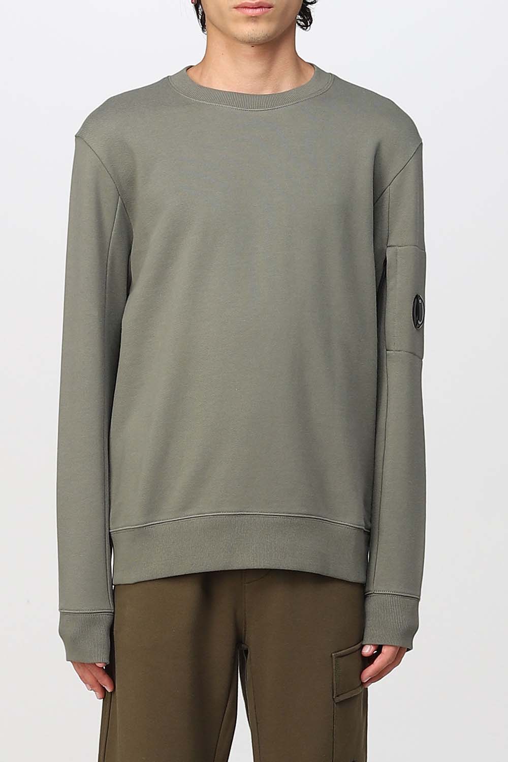  Cp Company Raised Fleece Sweatshirt Militare Uomo - 1