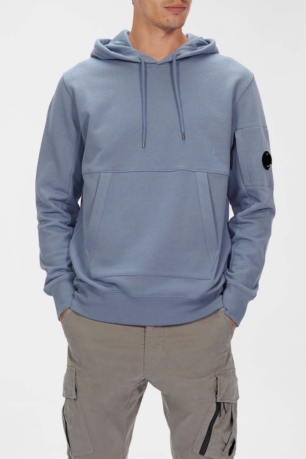  Cp Company Raised Fleece Hoodie Dusty Uomo - 1