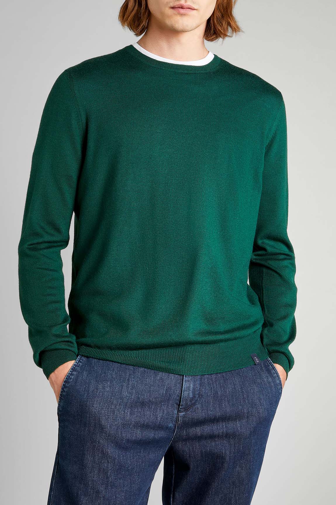  Fay Crewneck Pullover Green Uomo - 1