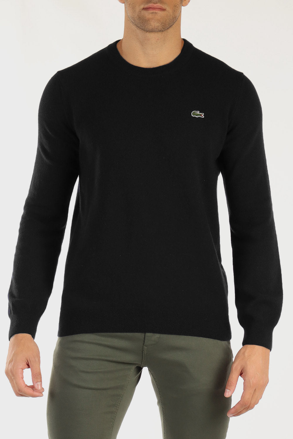  Lacoste Crewneck Sweater Black Uomo - 2