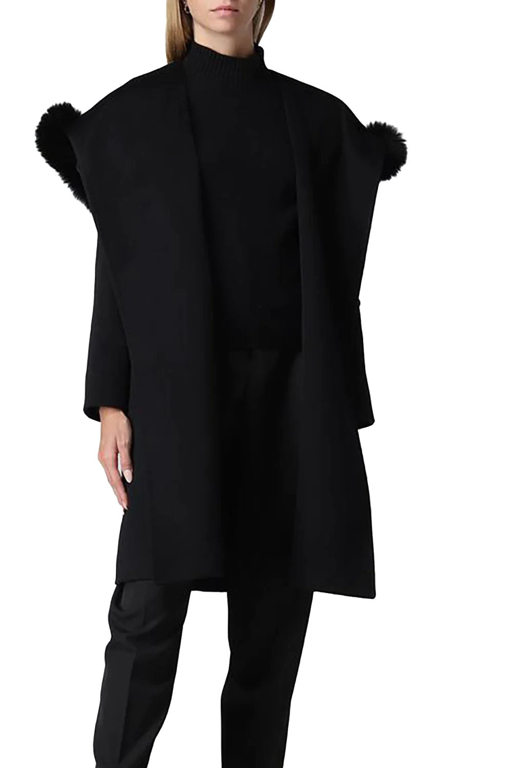  Max Mara Mango Coat Black Woman - 3