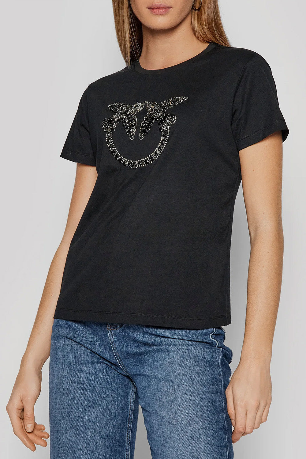  Pinko T-shirt Love Birds Black Woman - 1