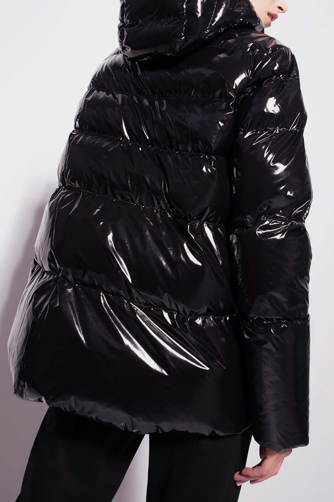  Pinko Padded Crystal Down Jacket Black Woman - 4