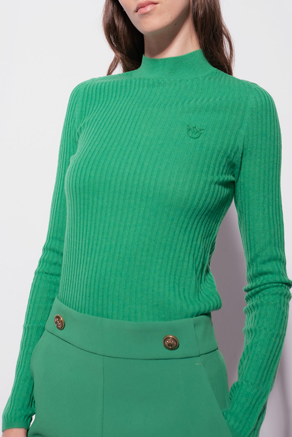  Pinko Maglia Lupetto Verde Prato Inglese Woman - 1