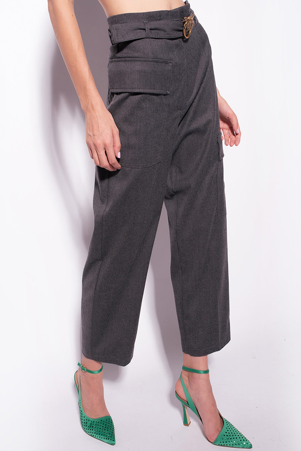  Pinko Cargo Pants Grey Woman - 2