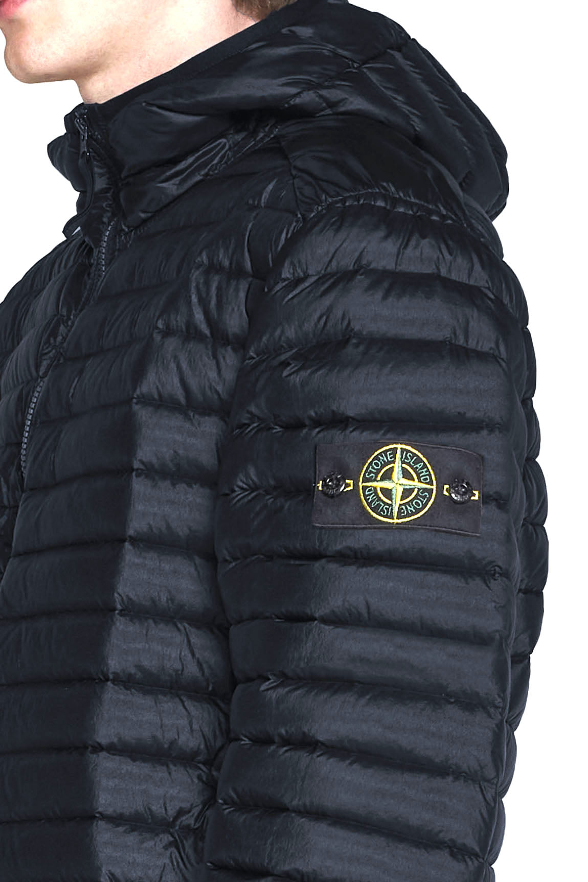  Stone Island Loom Woven Chambers Down Jacket Navy Uomo - 4