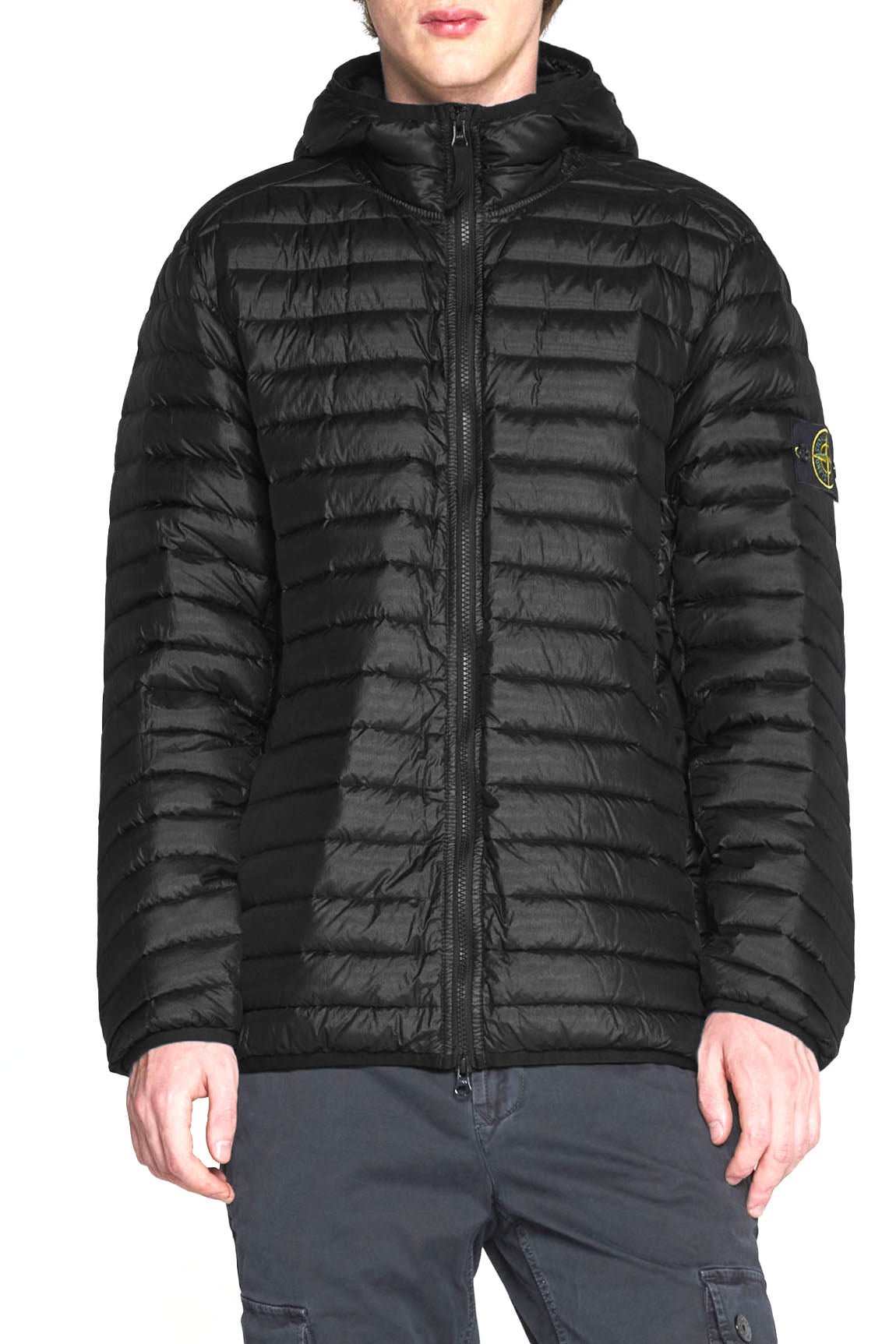  Stone Island Loom Woven Chambers Down Jacket Black Uomo - 2