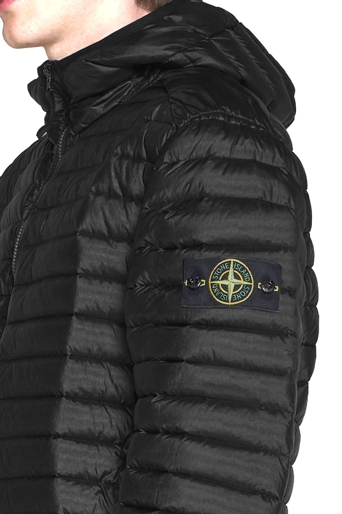  Stone Island Loom Woven Chambers Down Jacket Black Uomo - 4