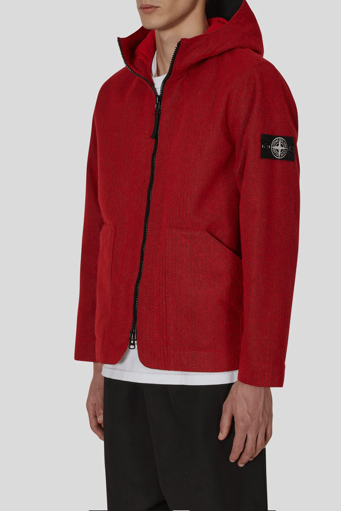  Stone Island Needle Punched Reflective Jacket Red Uomo - 2