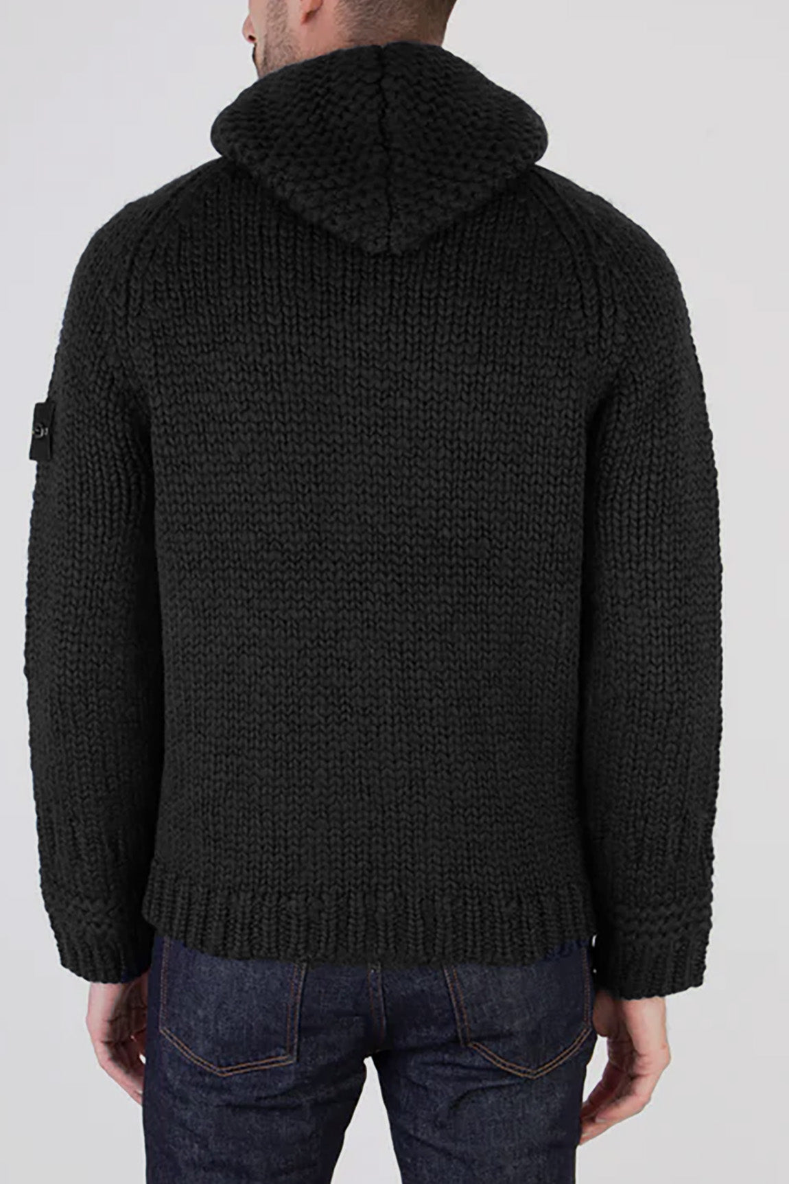  Stone Island Cardigan Con Cappuccio Black Uomo - 3