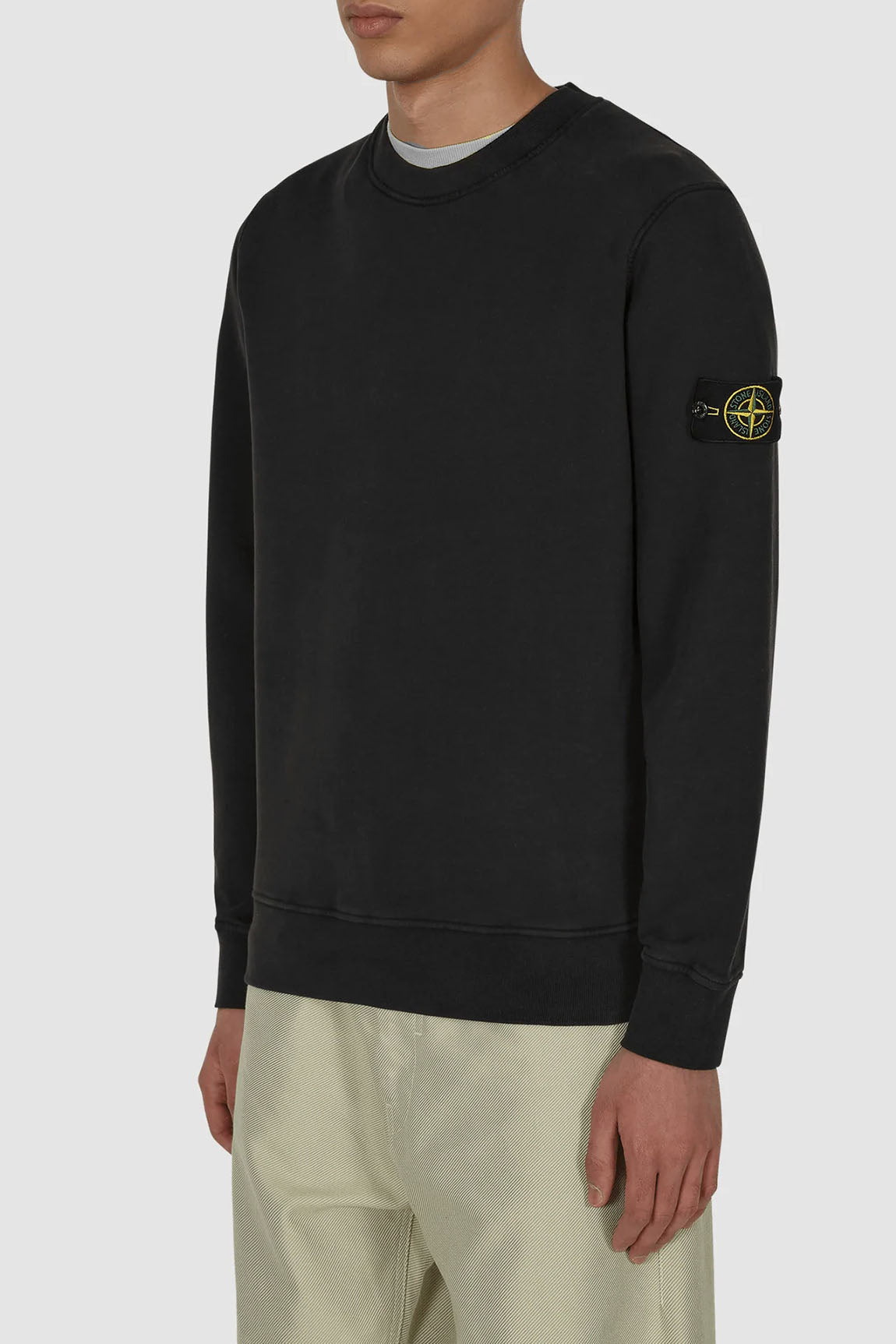  Stone Island Classic Crew Neck Sweatshirt Black Uomo - 2