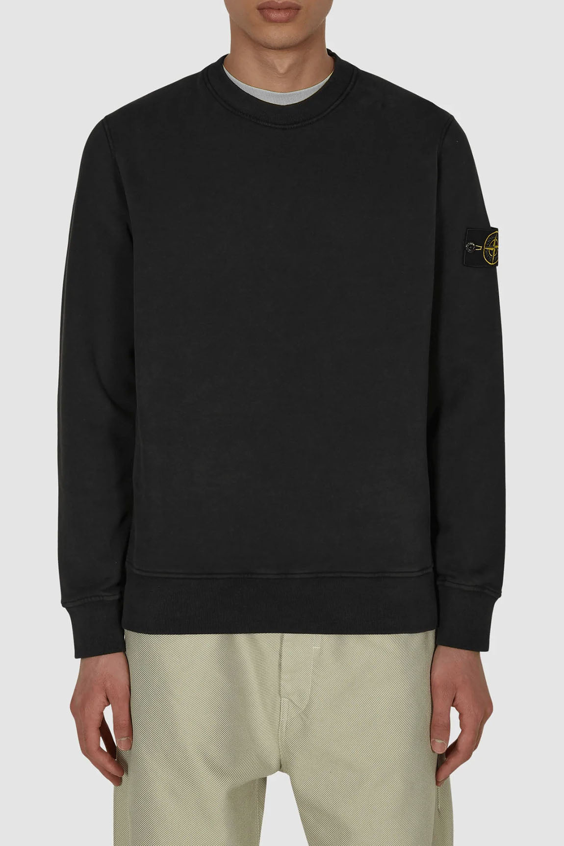  Stone Island Classic Crew Neck Sweatshirt Black Uomo - 1