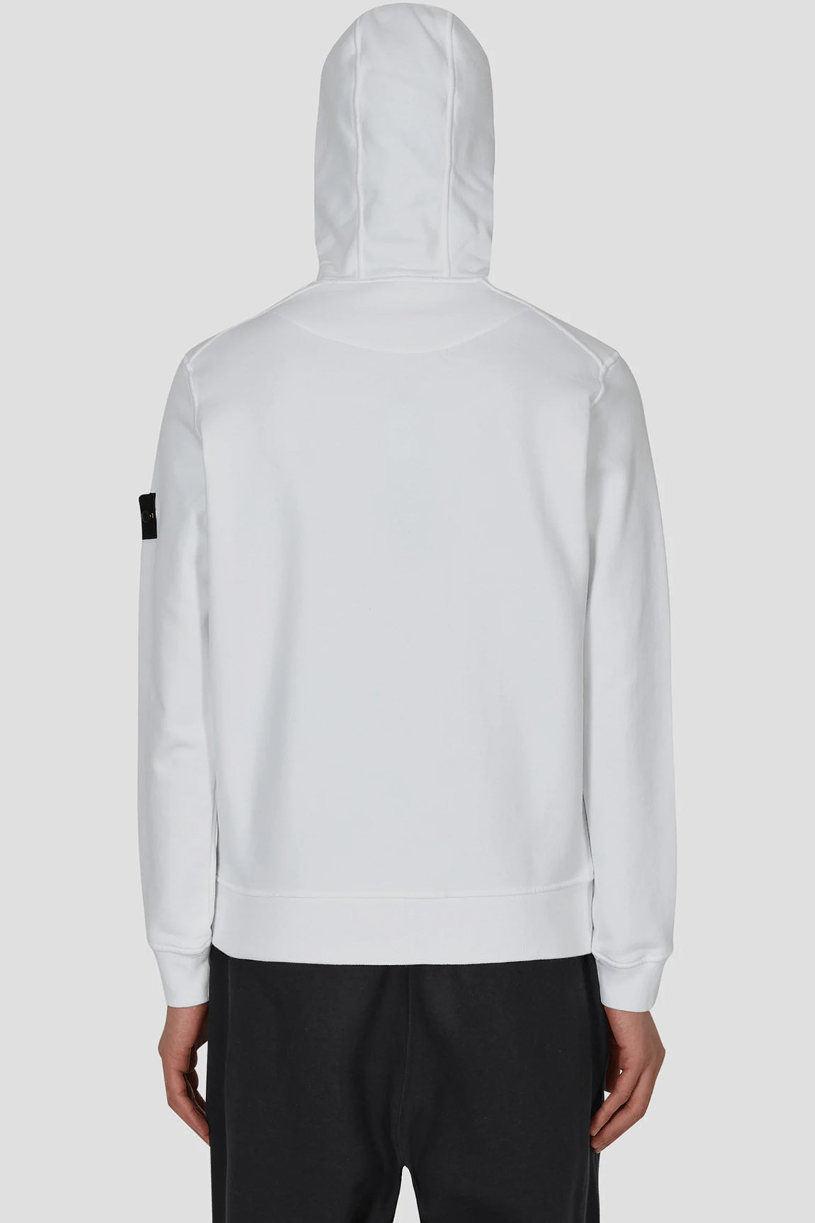  Stone Island Classic Hooded Sweatshirt White Uomo - 3