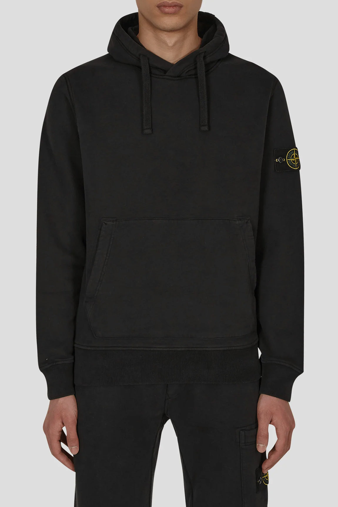  Stone Island Classic Hooded Sweatshirt Black Uomo - 1