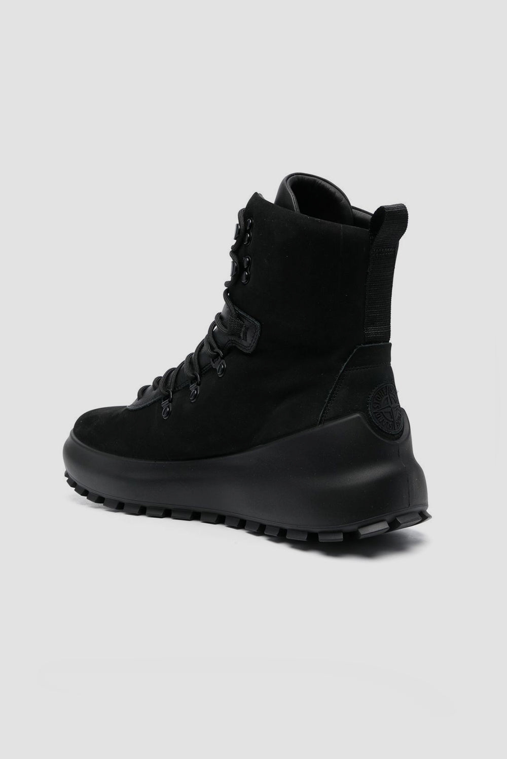  Stone Island Lace-up Amphibian Black Uomo - 4