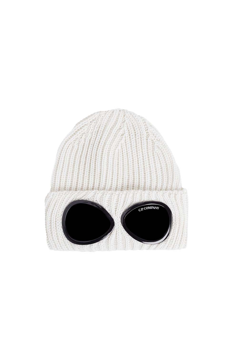  Cp Company Wool Goggle Beanie White Uomo - 1