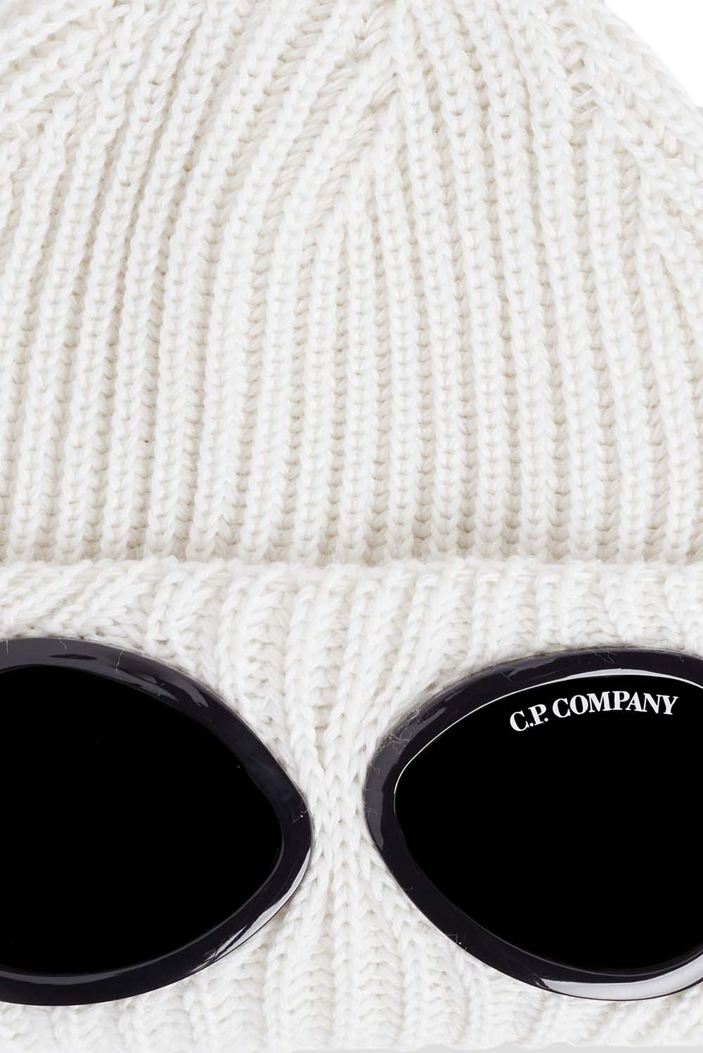  Cp Company Wool Goggle Beanie White Uomo - 2