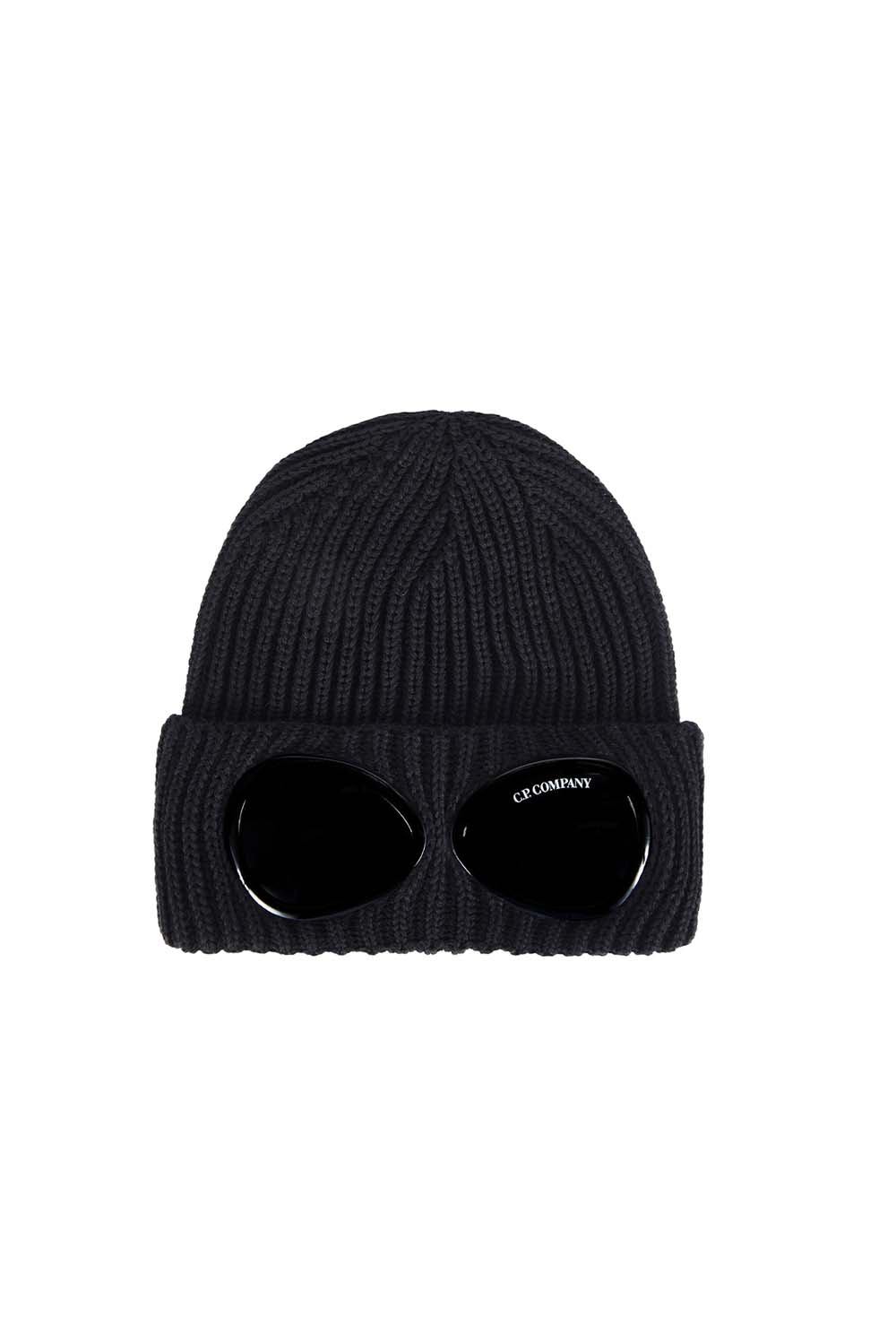  Cp Company Wool Goggle Beanie Black Uomo - 1