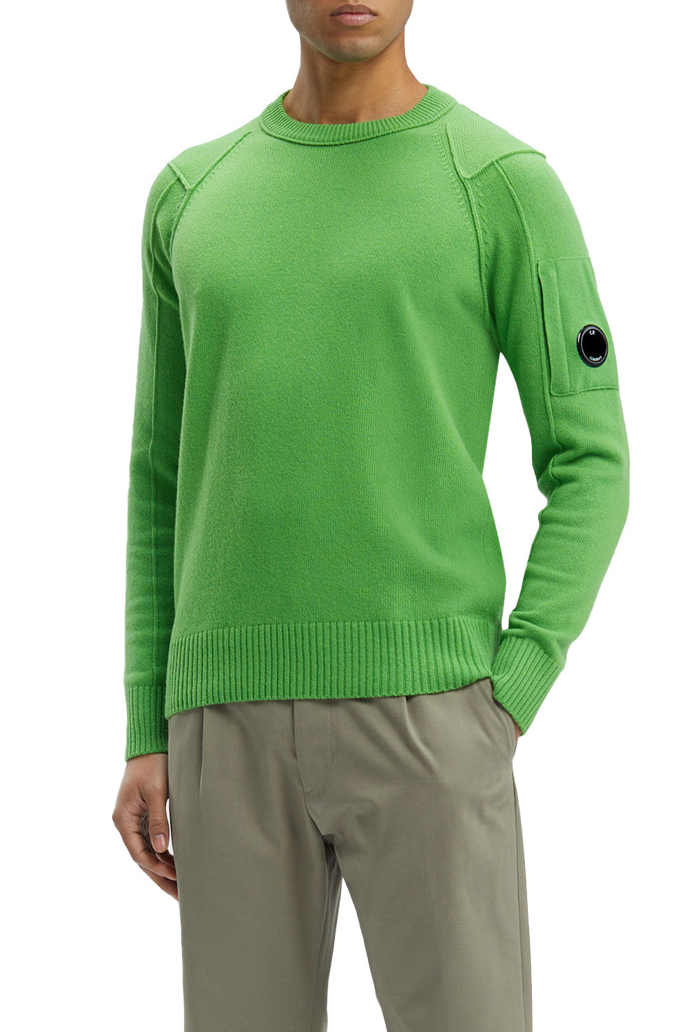  Cp Company Lambswool Jumper Green Uomo - 2
