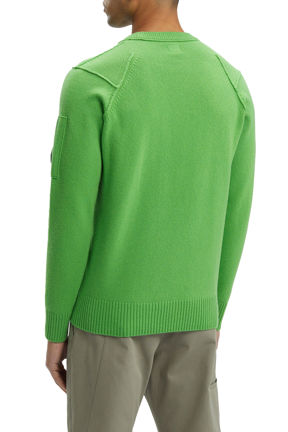  Cp Company Lambswool Jumper Green Uomo - 3