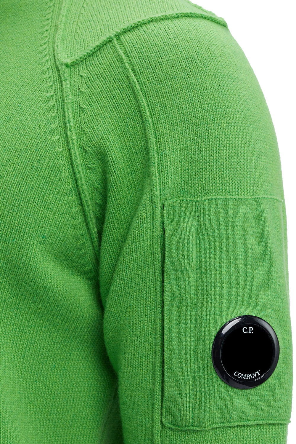  Cp Company Lambswool Jumper Green Uomo - 4