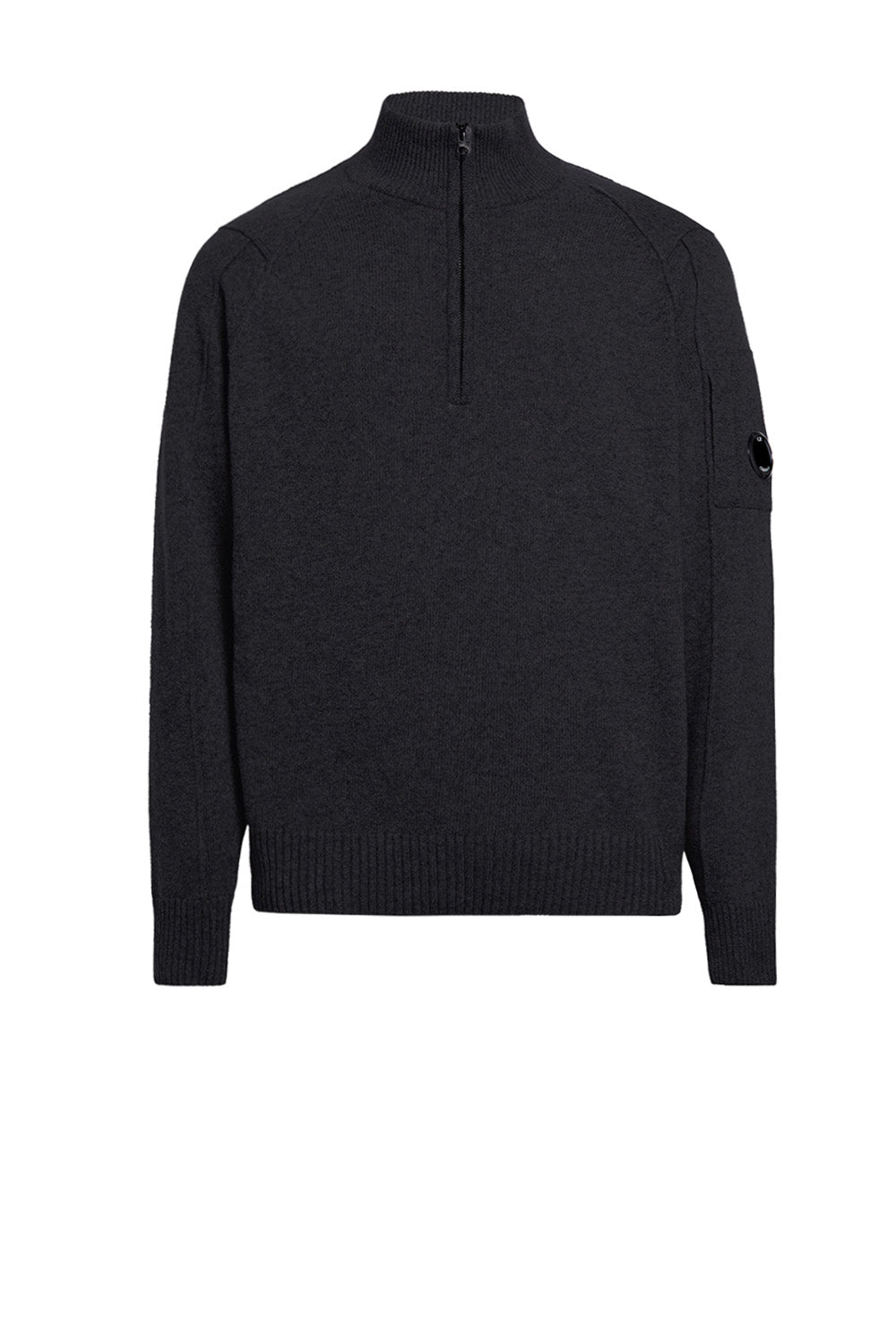  Cp Company Lambswool Quarter Zipped Knit Black Uomo - 1