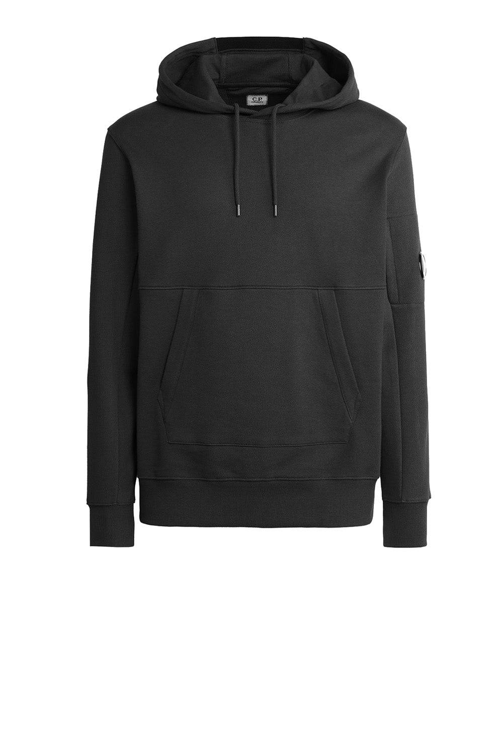  Cp Company Raised Fleece Hoodie Black Uomo - 1