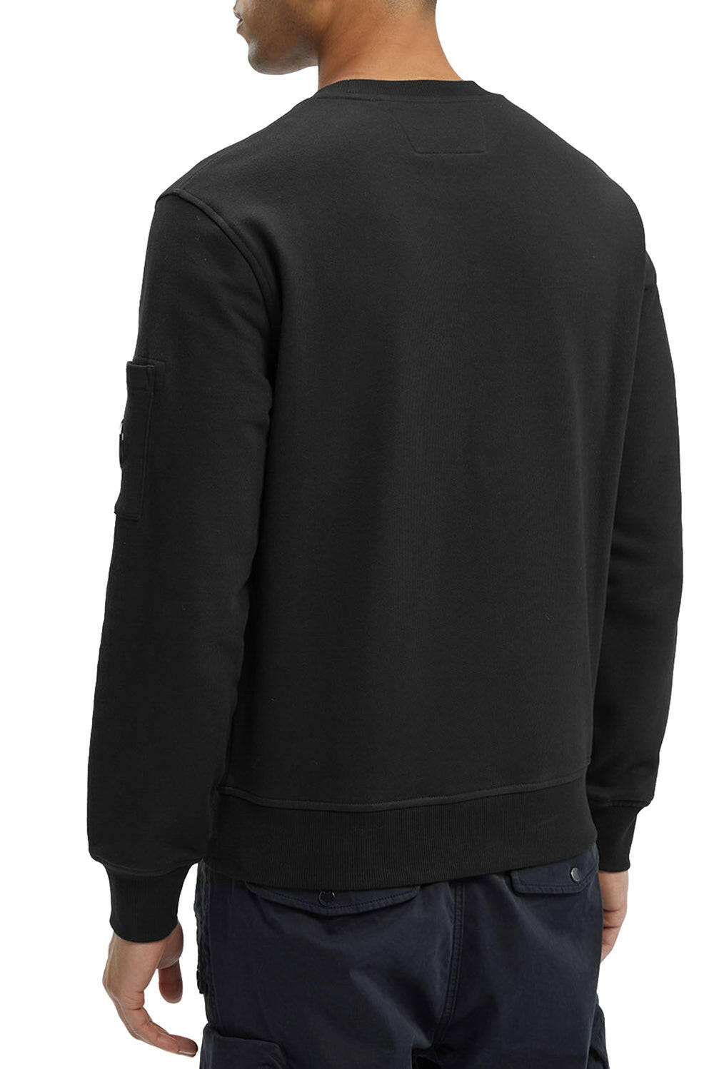  Cp Company Fleece Kangaroo Sweatshirt Black Uomo - 3