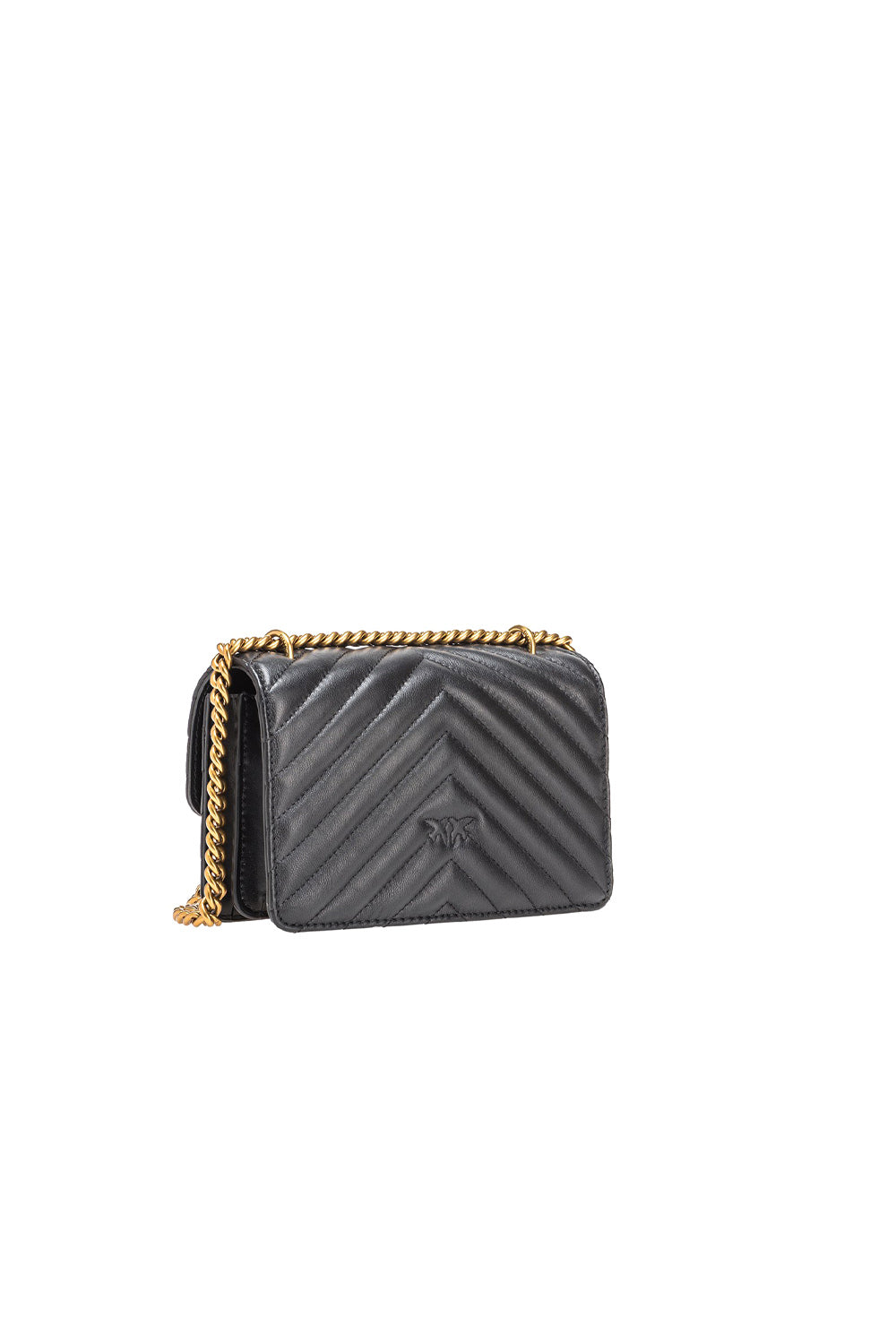  Pinko Love Bag Chevron Mini Nero Oro Woman - 3