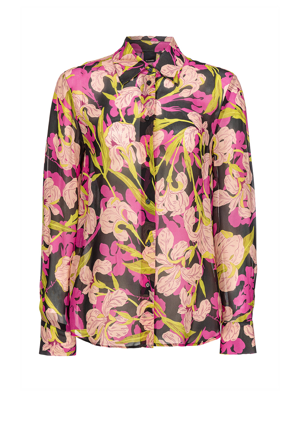  Pinko Iris Shirt Mult. Nero Fuxia Woman - 1