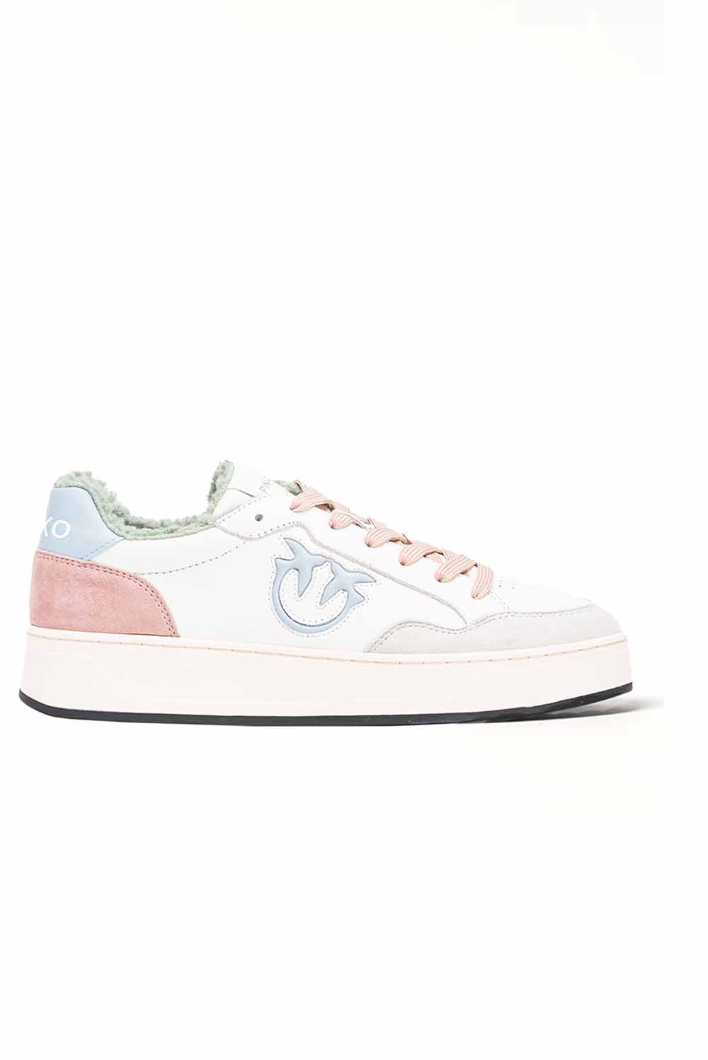  Pinko Basketball Sneakers Off White Beige Menta Woman - 1