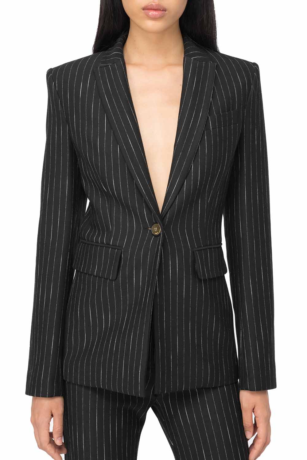  Pinko Blazer Jacket Nero Beige Woman - 2