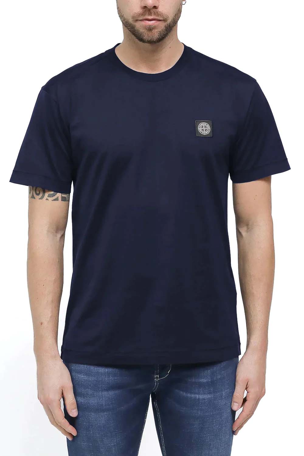  Stone Island T-shirt Logo Navy Uomo - 2