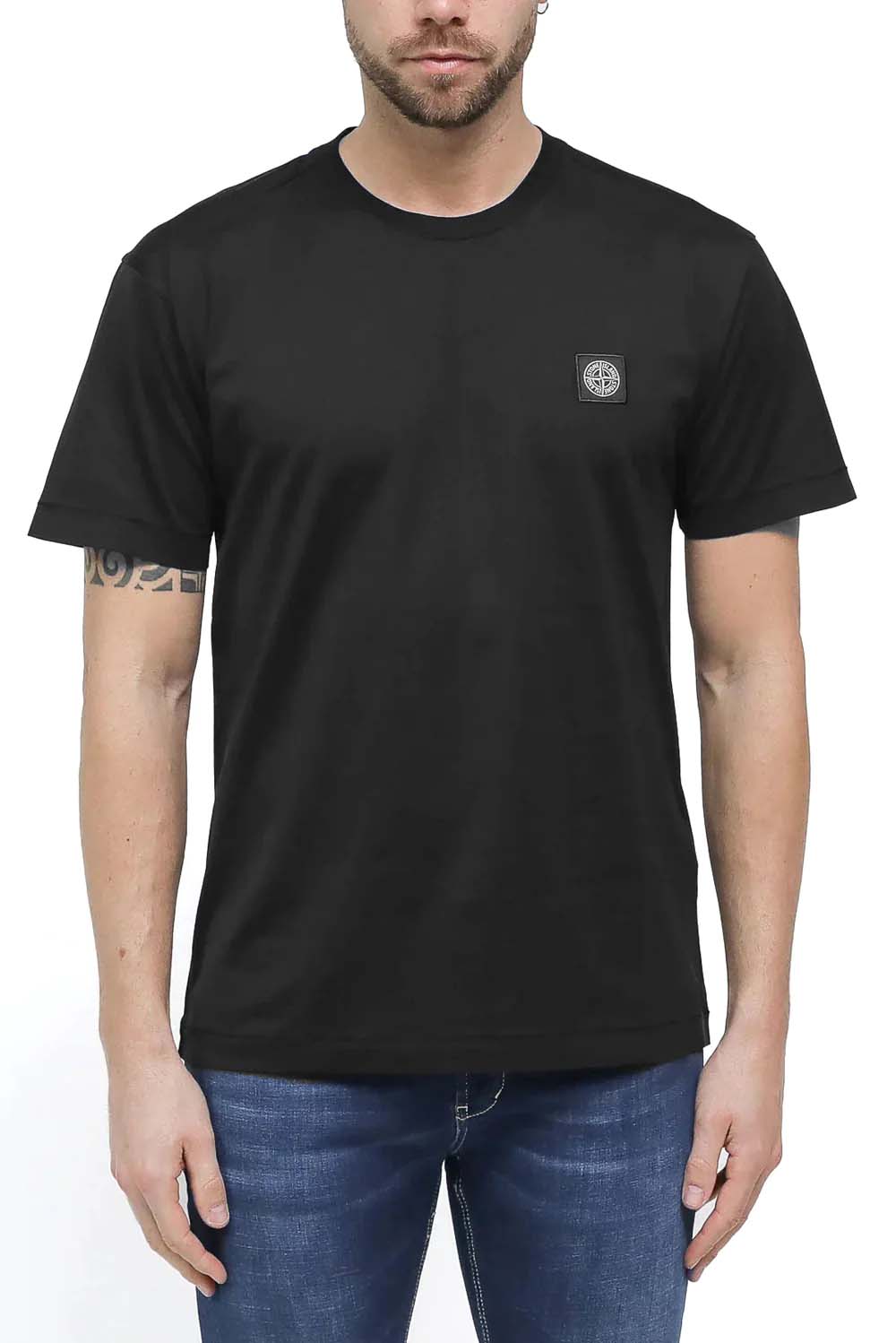  Stone Island T-shirt Logo Black Uomo - 2