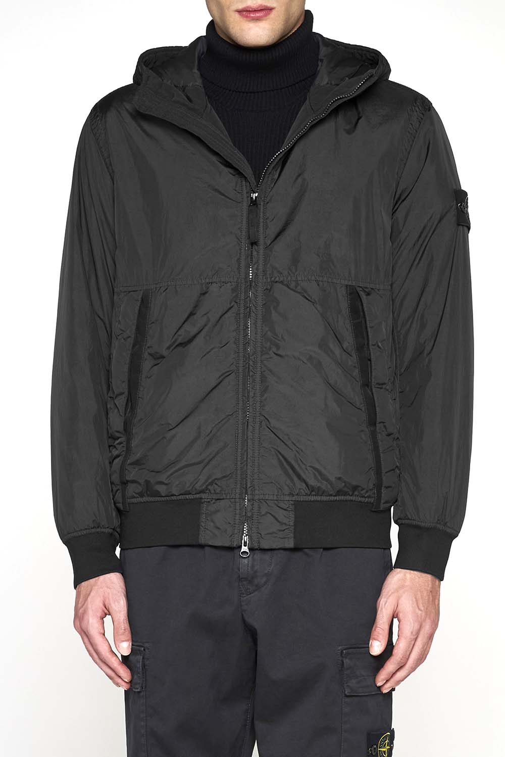  Stone Island Garment Dyed Crinkle Jacket Black Uomo - 2