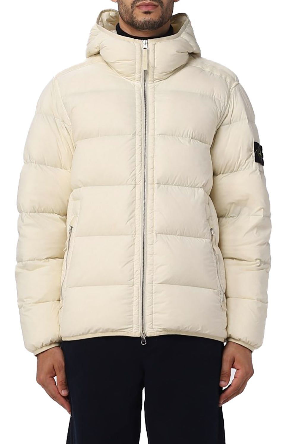  Stone Island Seamless Tunnel Down Jacket Panna Uomo - 2