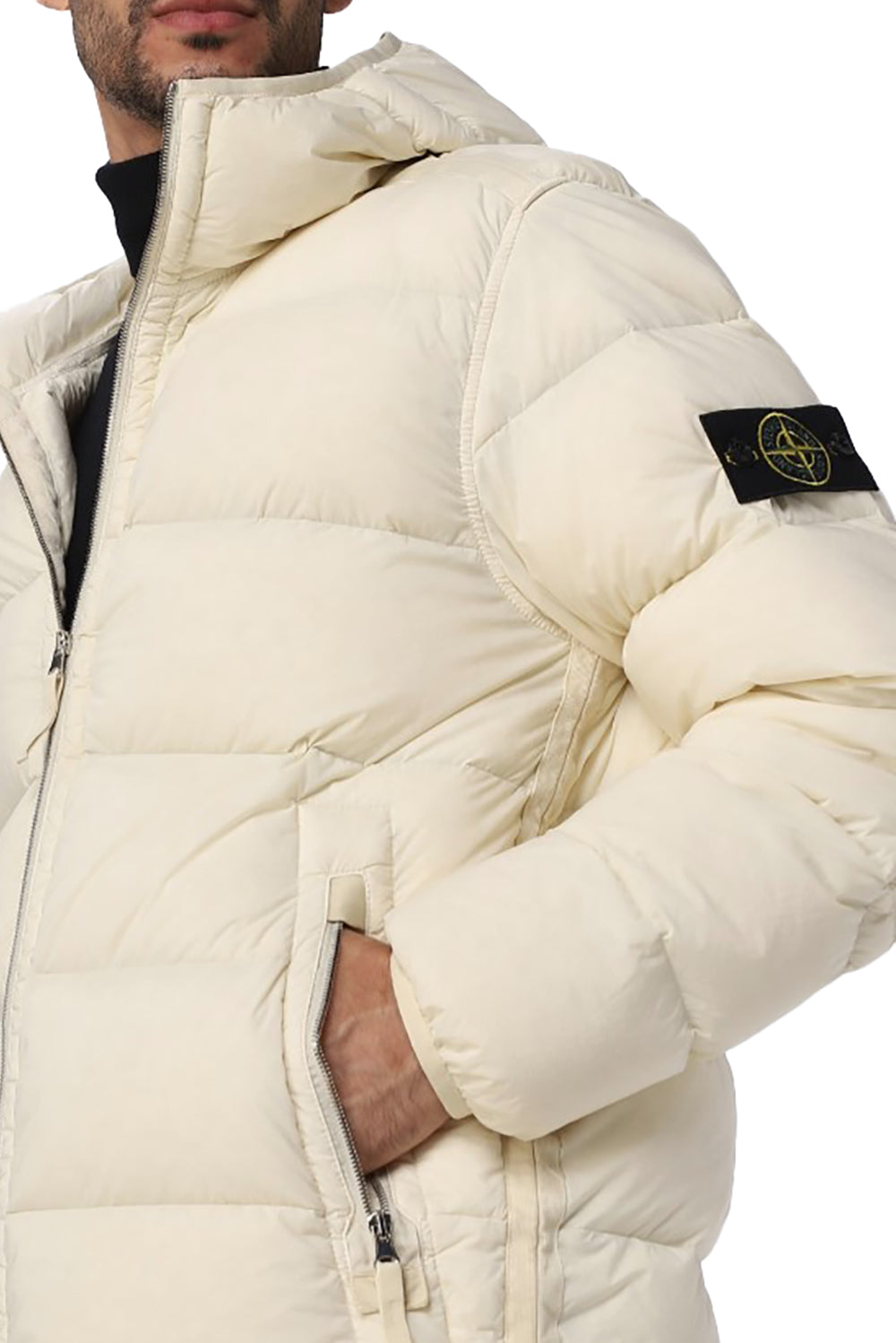  Stone Island Seamless Tunnel Down Jacket Panna Uomo - 4