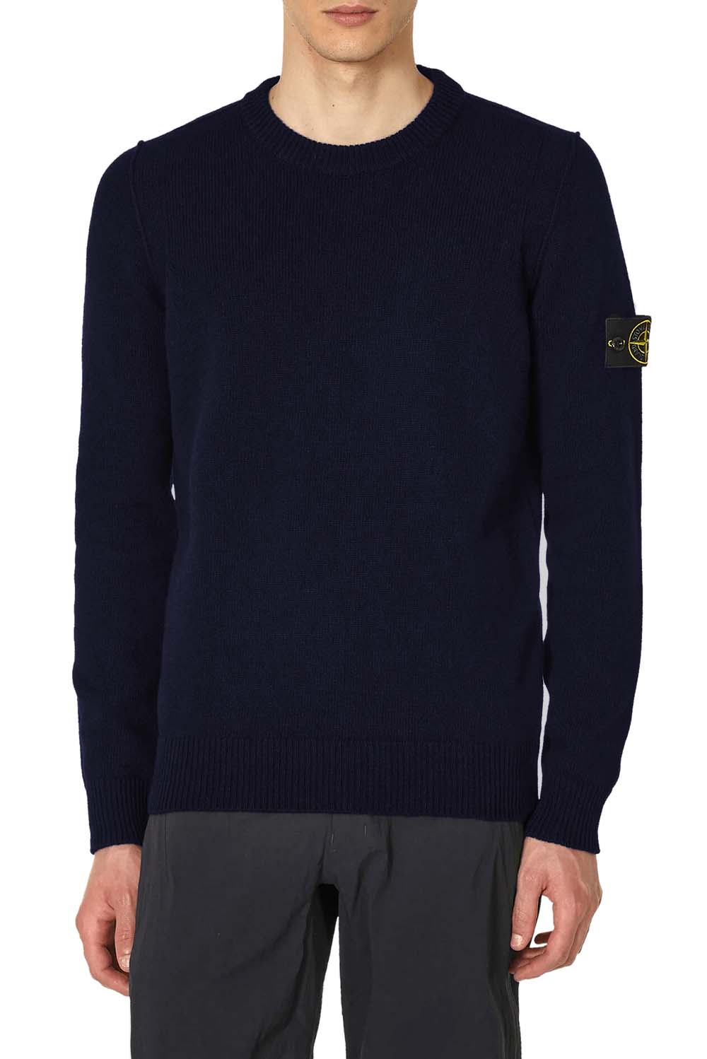  Stone Island Lambswool Crew Neck Navy Uomo - 2