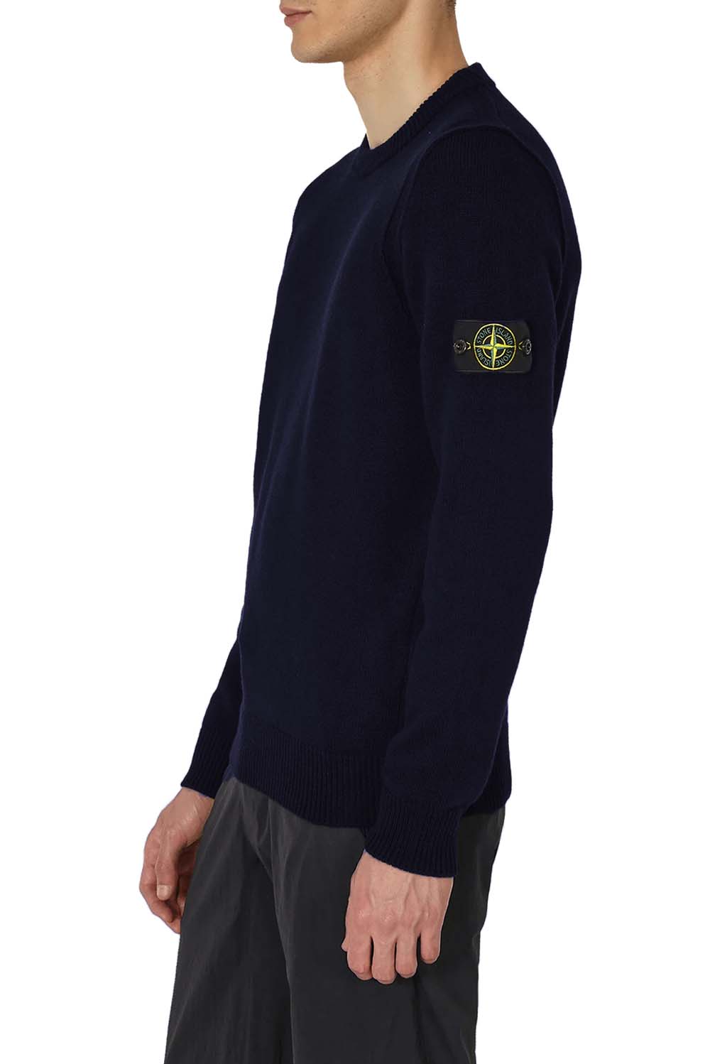  Stone Island Lambswool Crew Neck Navy Uomo - 3