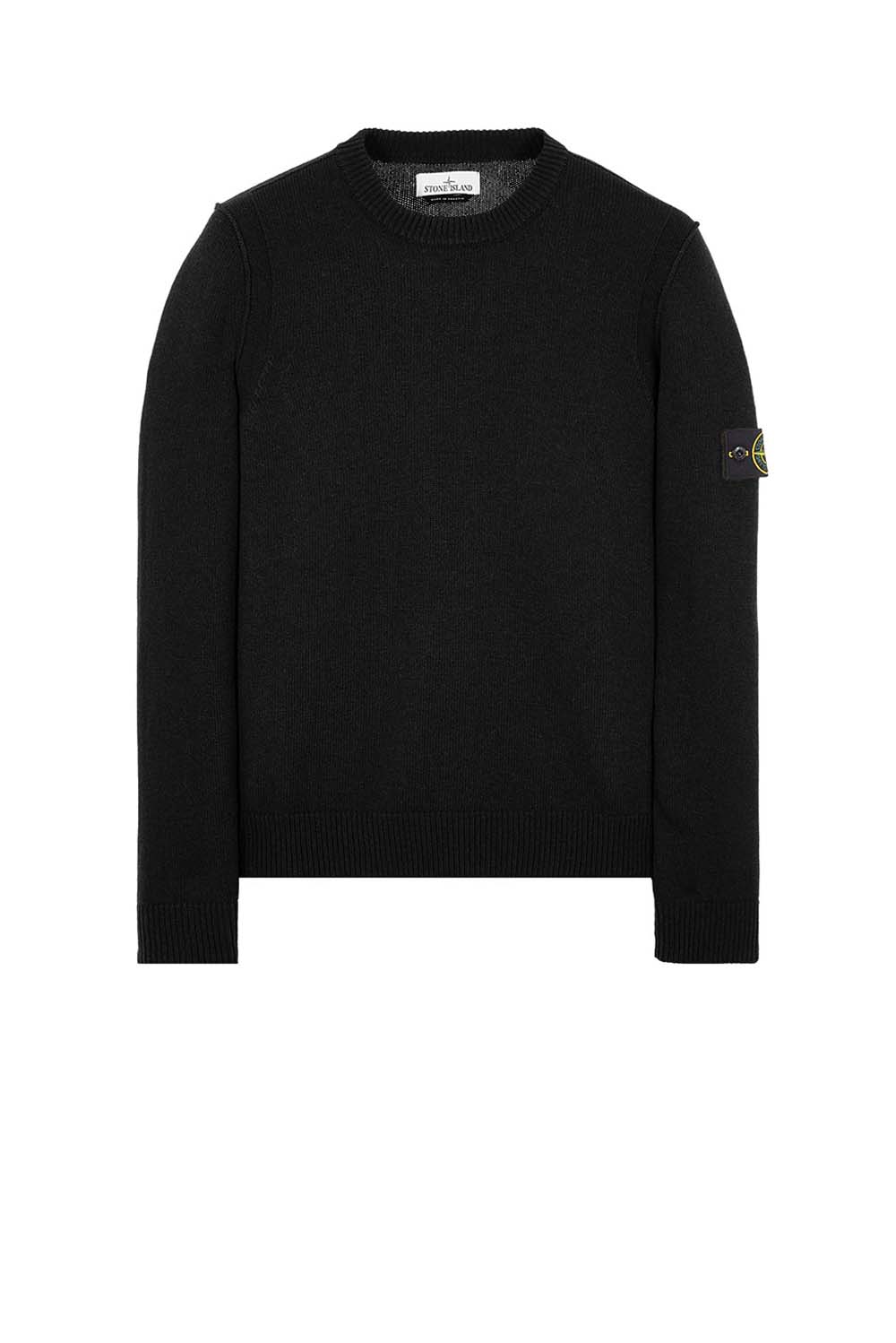  Stone Island Lambswool Crew Neck Black Uomo - 1