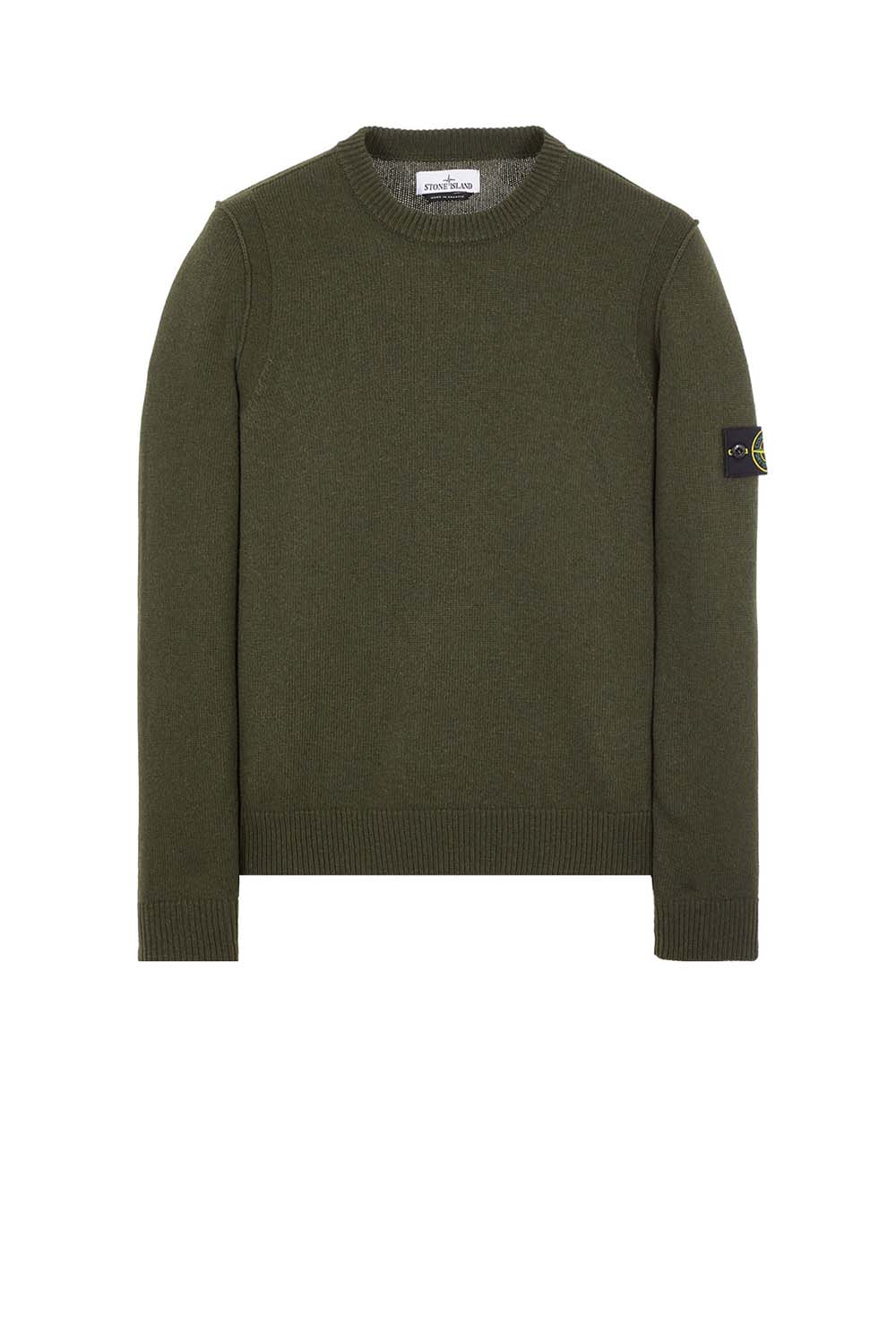  Stone Island Lambswool Crew Neck Militare Uomo - 1