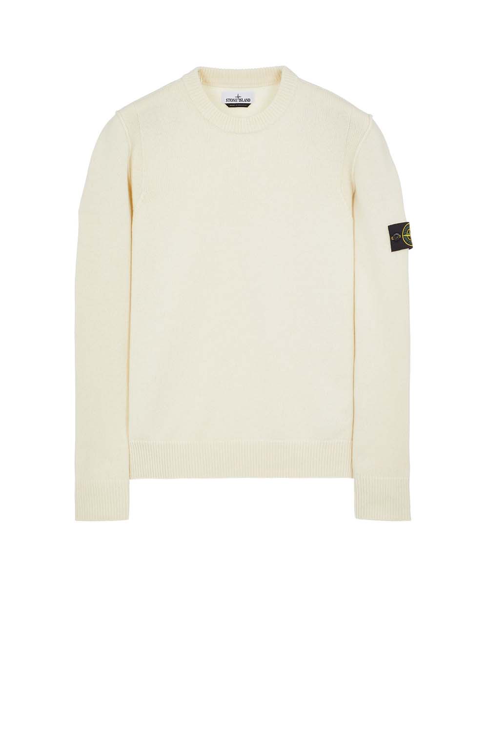  Stone Island Lambswool Crew Neck Panna Uomo - 1