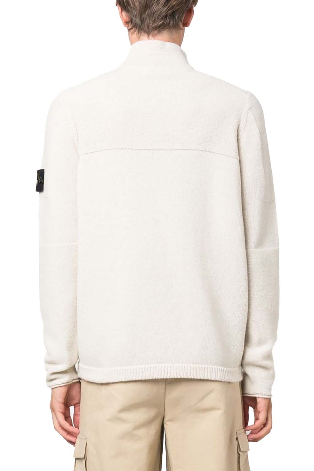  Stone Island Maglia Mezza Zip Panna Uomo - 4