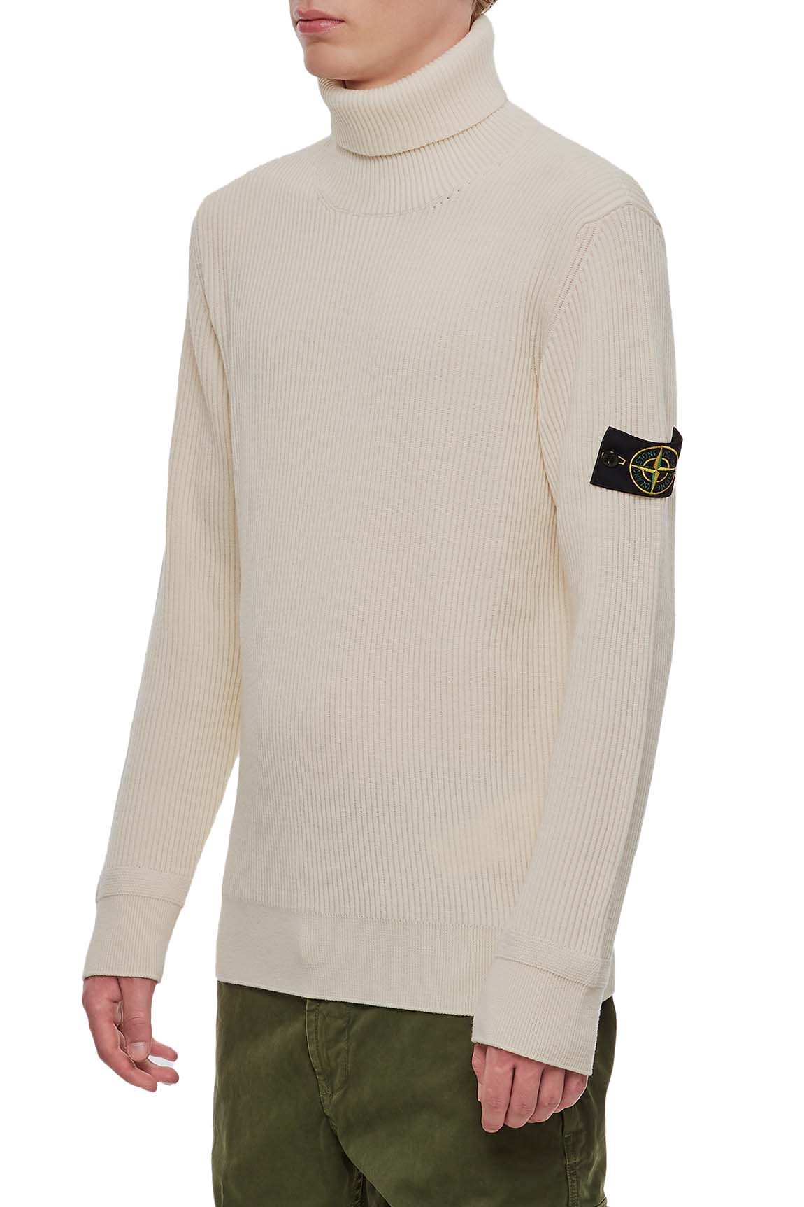  Stone Island Turtleneck Sweater White Uomo - 3