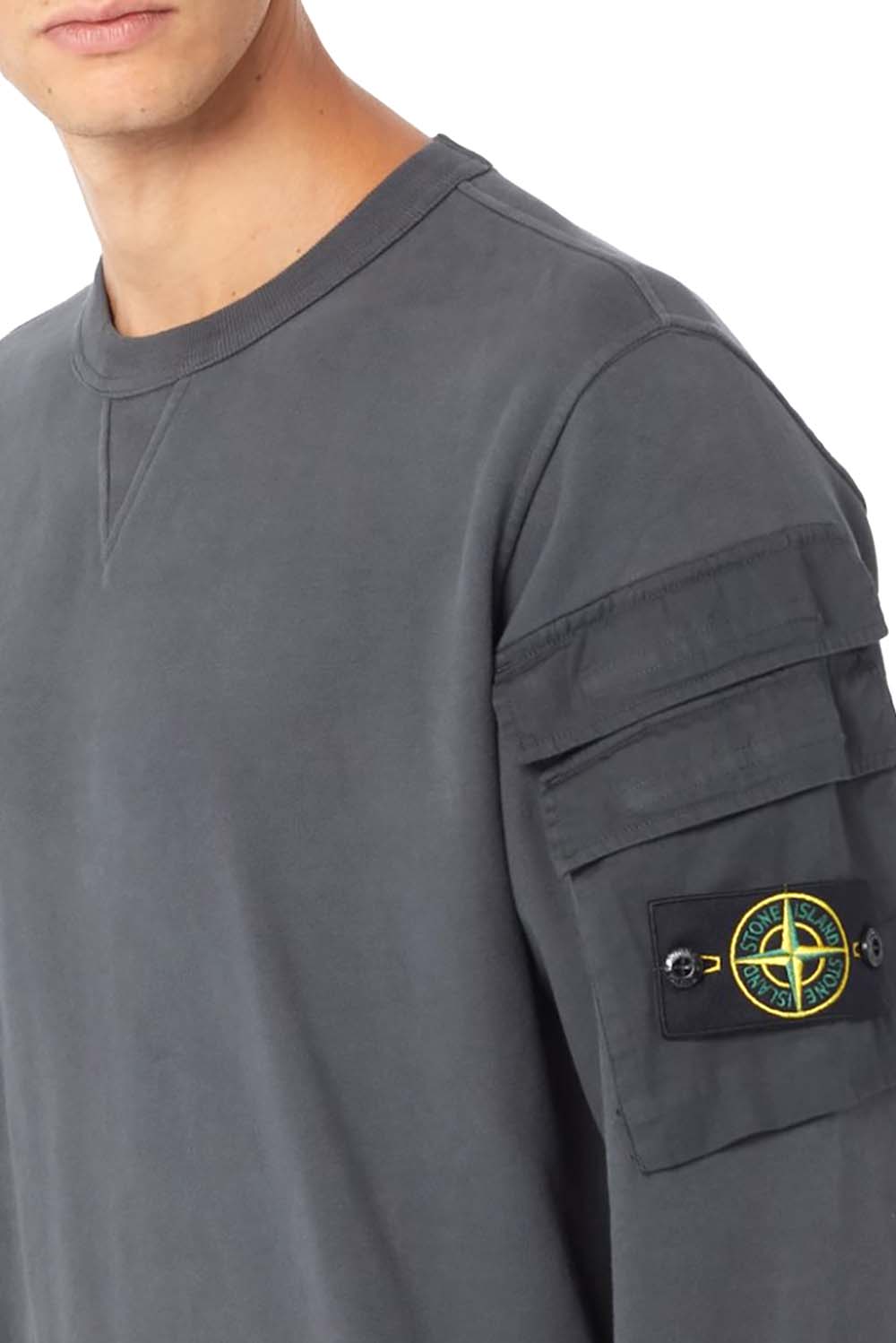  Stone Island Crewneck Sweatshirt Grey Uomo - 3