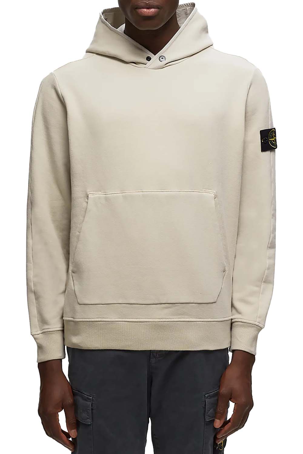  Stone Island Felpa Con Cappuccio Panna Uomo - 2