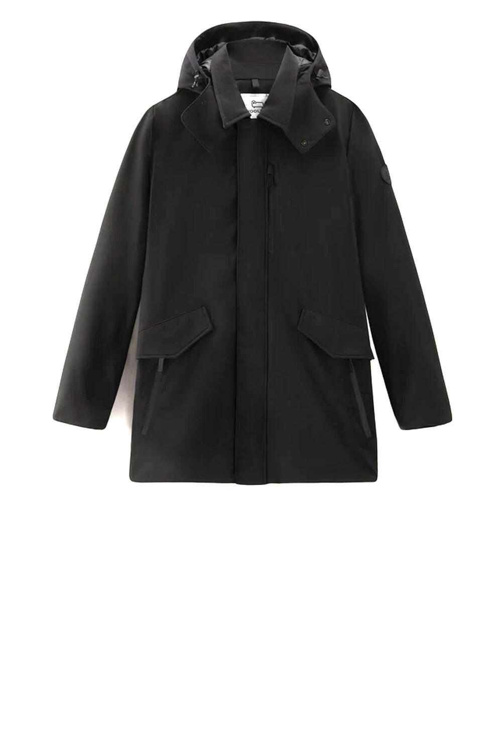  Woolrich Barrow Mac Coat Black Uomo - 1